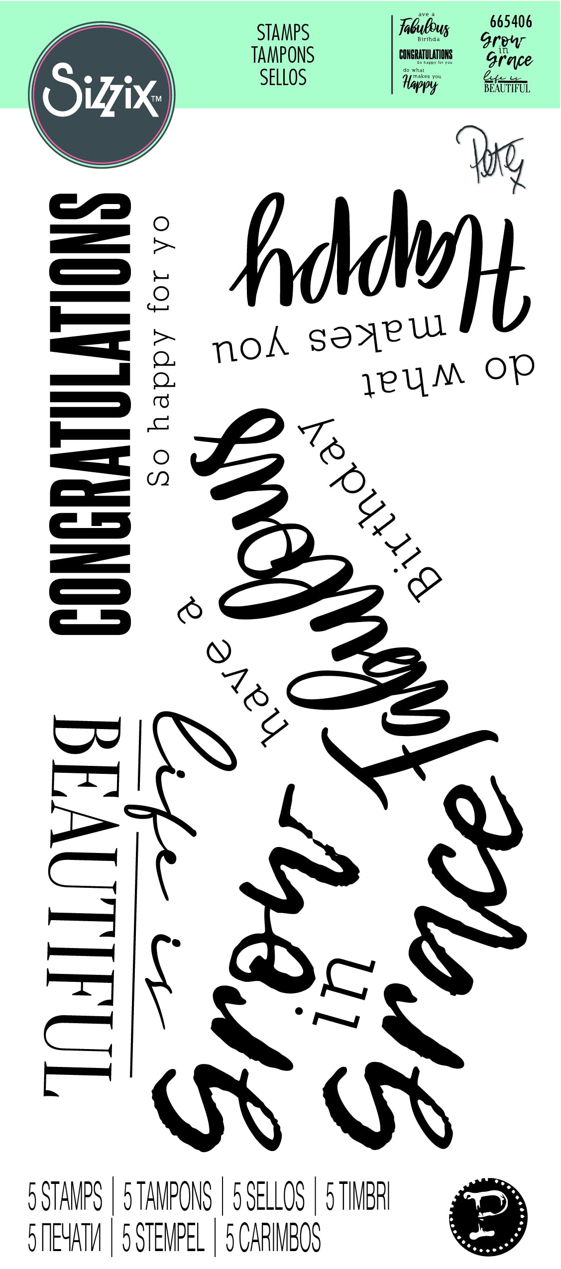 Clear Stamps 5PK Sunnyside Sentiments #4 by Pete Hughes - Image 3