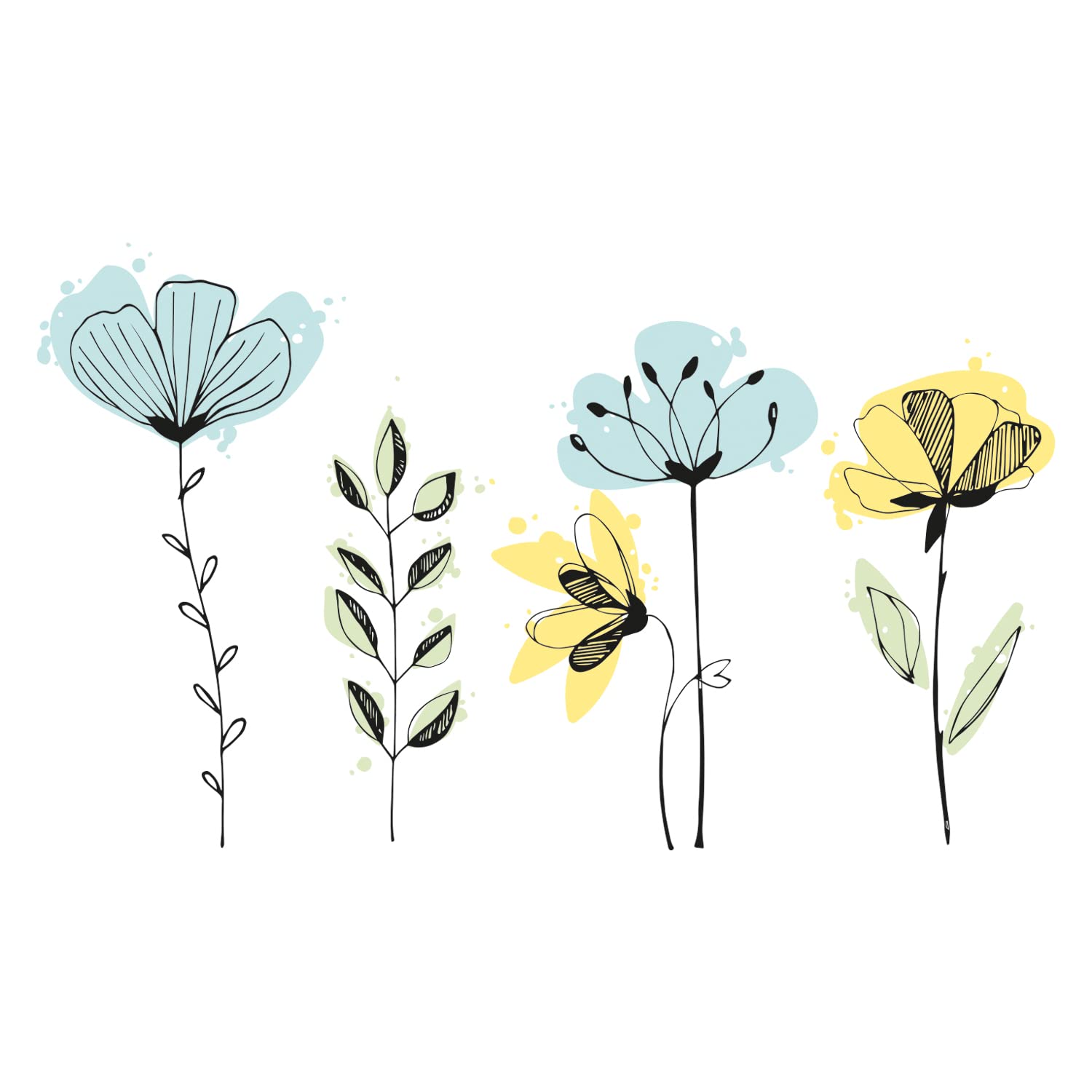 Sizzix 14PK Clear Stamps Set Watercolor Flowers by Olivia Rose, 665836, Multicolor - Image 3