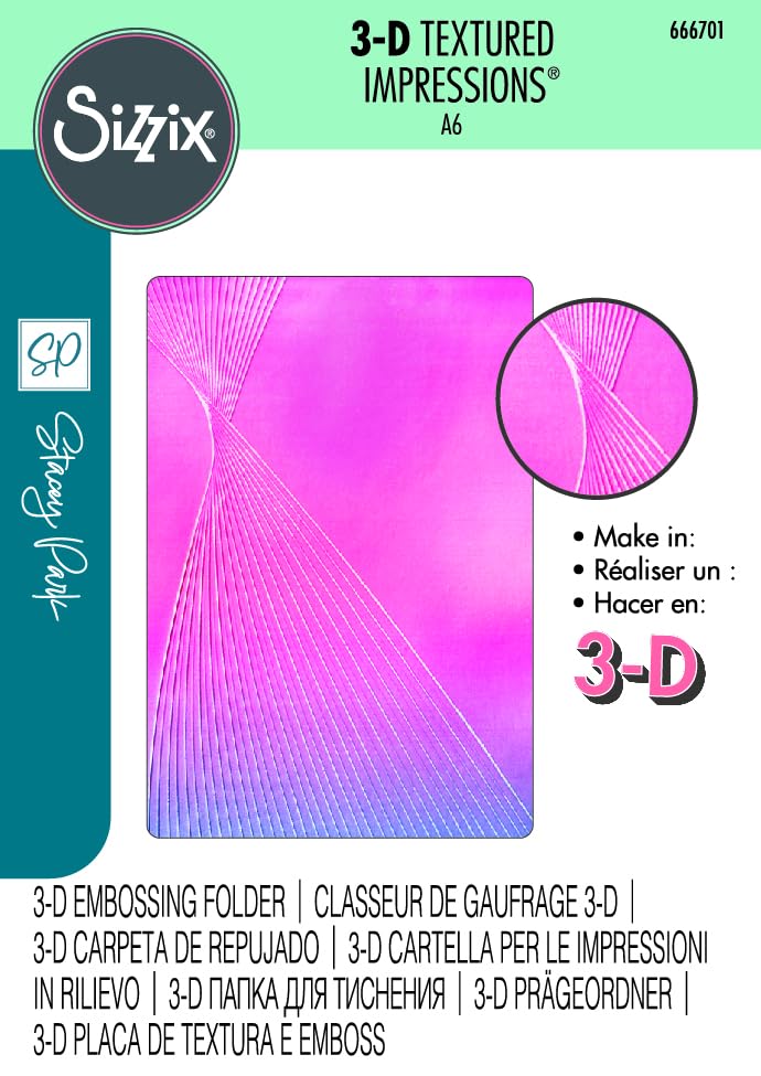 Sizzix 3-D Textured Impressions Embossing Folder Cosmopolitan, French Twist by Stacey Park, One Size, Multicolor - Image 3