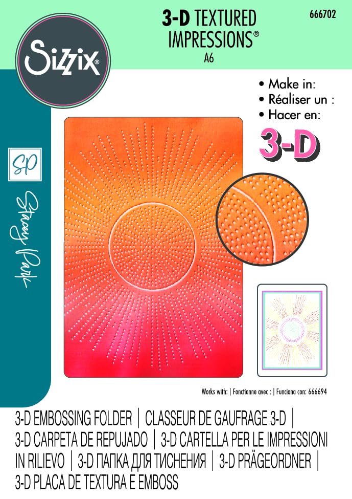 Sizzix 3-D Textured Impressions Embossing Folder Cosmopolitan, Shine Bright by Stacey Park, One Size, Multicolor - Image 3