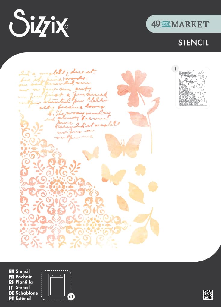 Sizzix A4 Stencil, Petal Play by 49 & Market, 1 Stencil - Image 3