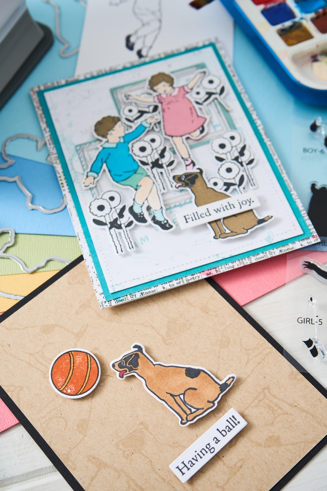 Sizzix A5 Clear Stamps 29PK w/12PK Framelits Play Time by 49 and Market - Image 3