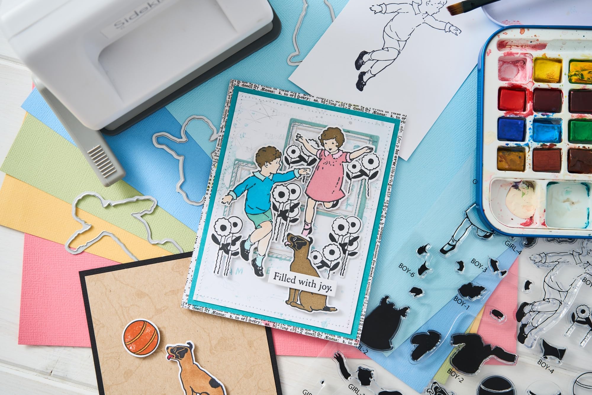 Sizzix A5 Clear Stamps 29PK w/12PK Framelits Play Time by 49 and Market - Image 5