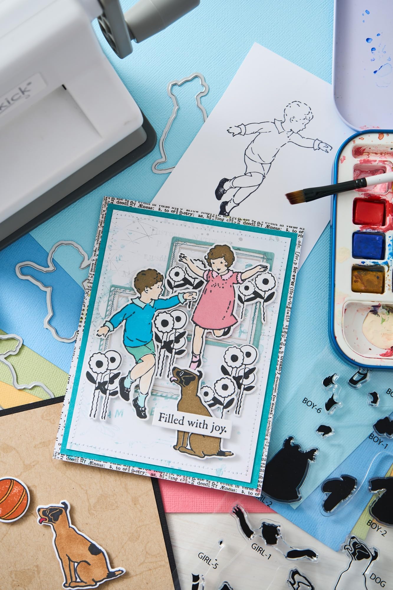 Sizzix A5 Clear Stamps 29PK w/12PK Framelits Play Time by 49 and Market - Image 6