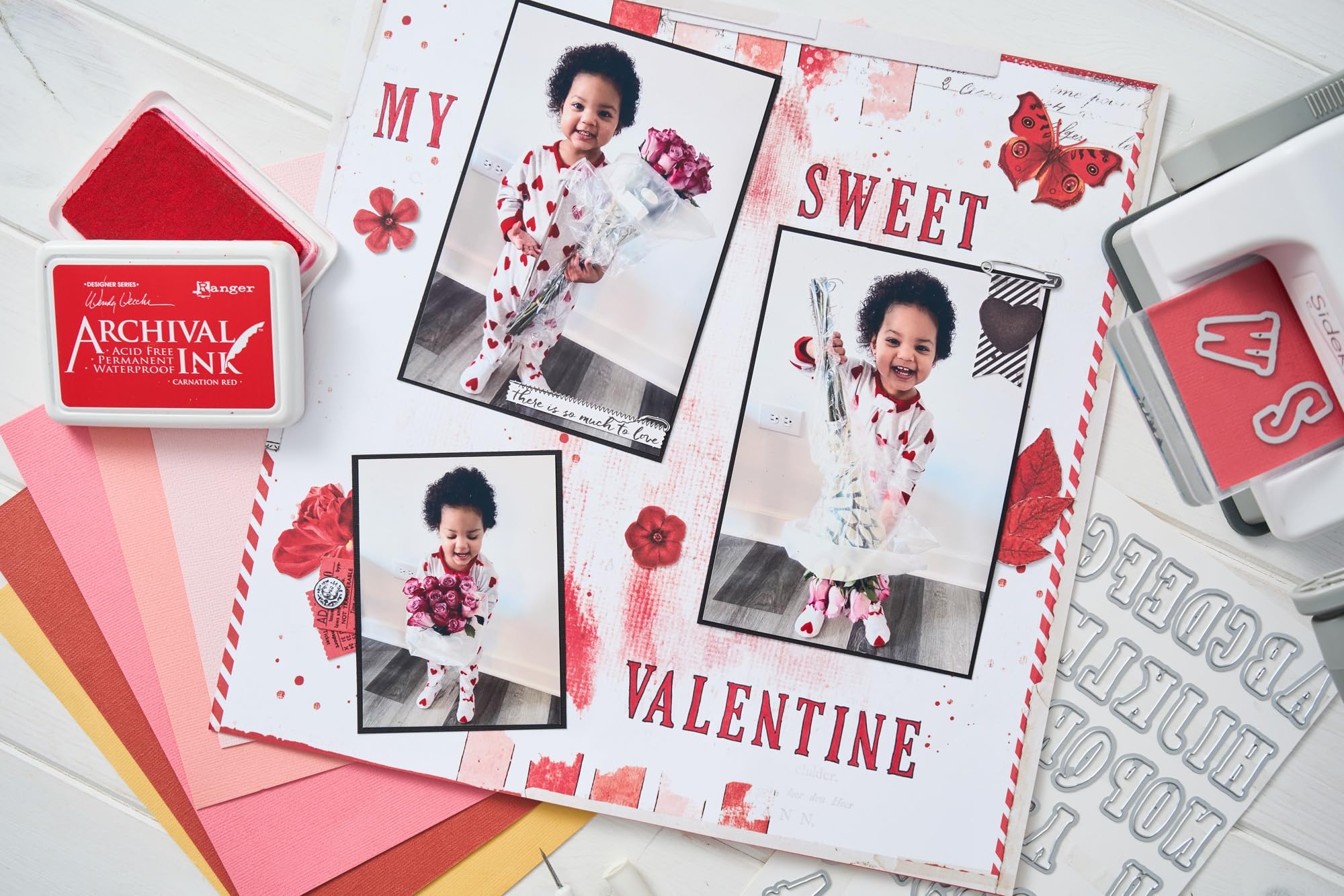 Sizzix A5 Clear Stamps 52PK w/8PK Framelits Fine Line Alpha 01 by 49 and Market - Image 3