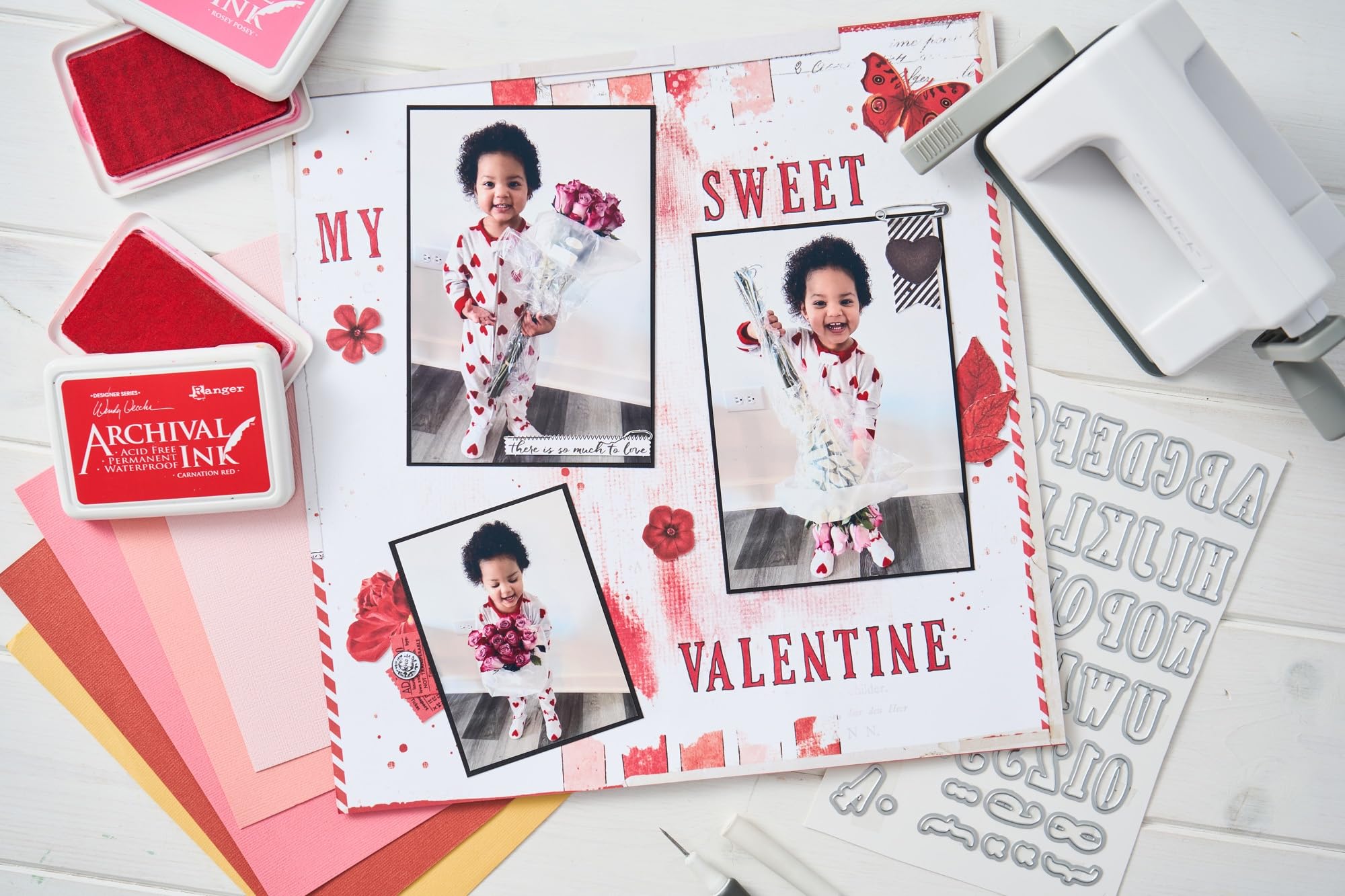 Sizzix A5 Clear Stamps 52PK w/8PK Framelits Fine Line Alpha 01 by 49 and Market - Image 4