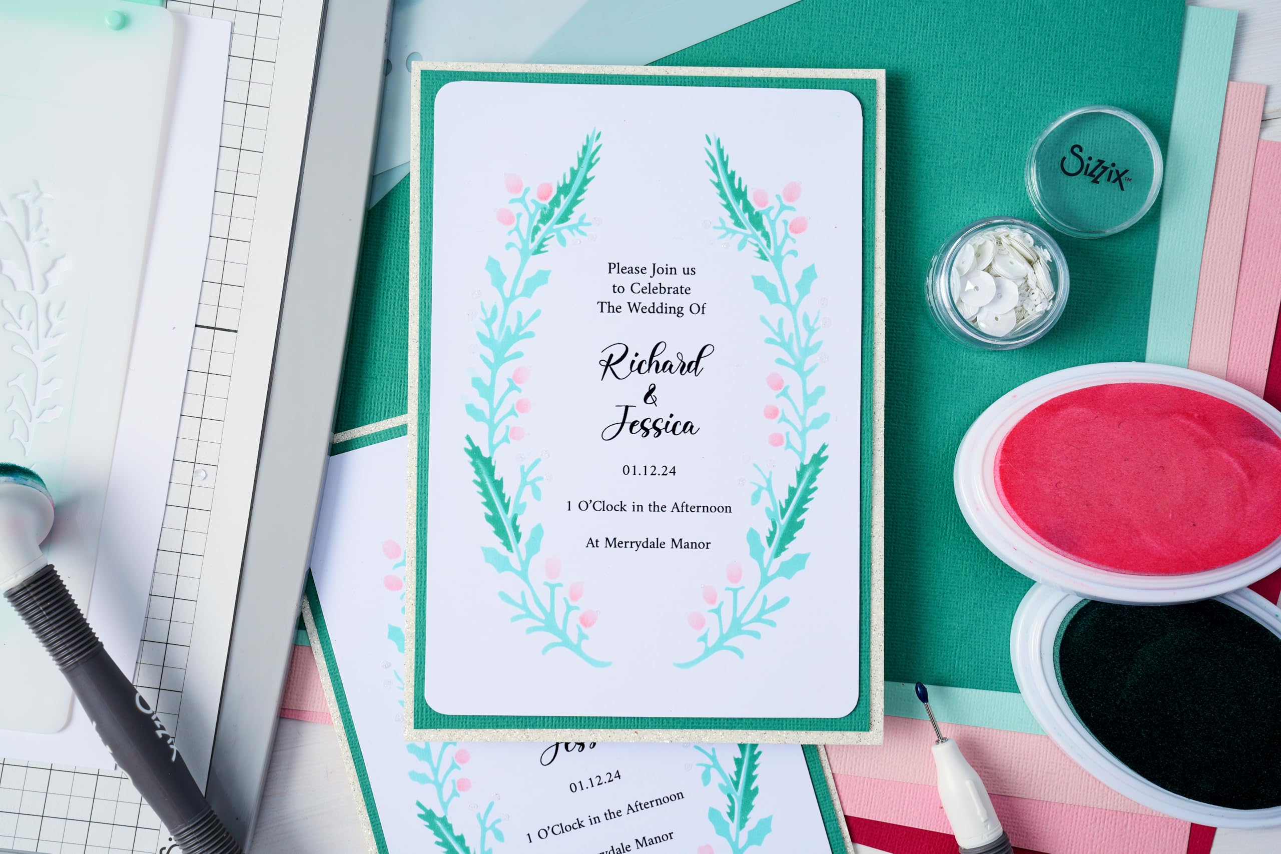 Sizzix A6 Layered Stencils Merry & Bright #3 by Jen Long - Image 4