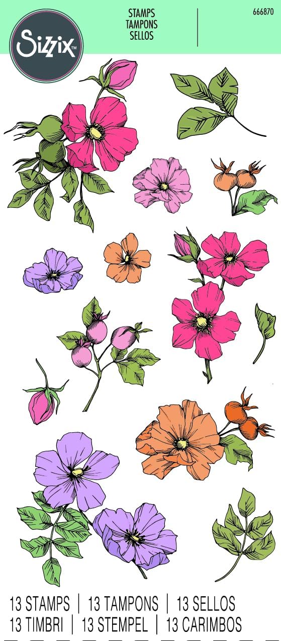 Sizzix Clear Rubber Stamp Set 13PK - Wildflower Botanicals - Image 4