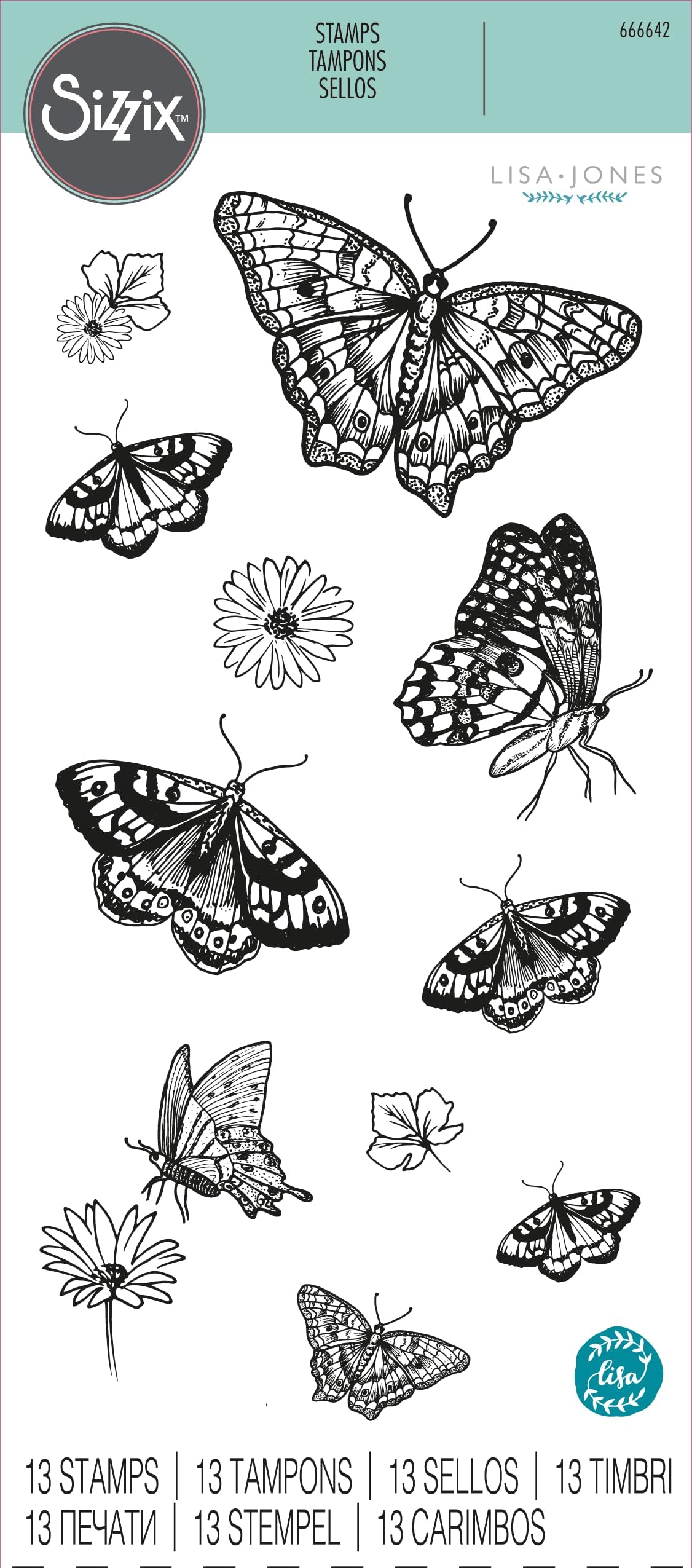 Sizzix Clear Stamps Set – Nature Butterflies by Lisa Jones - Image 3