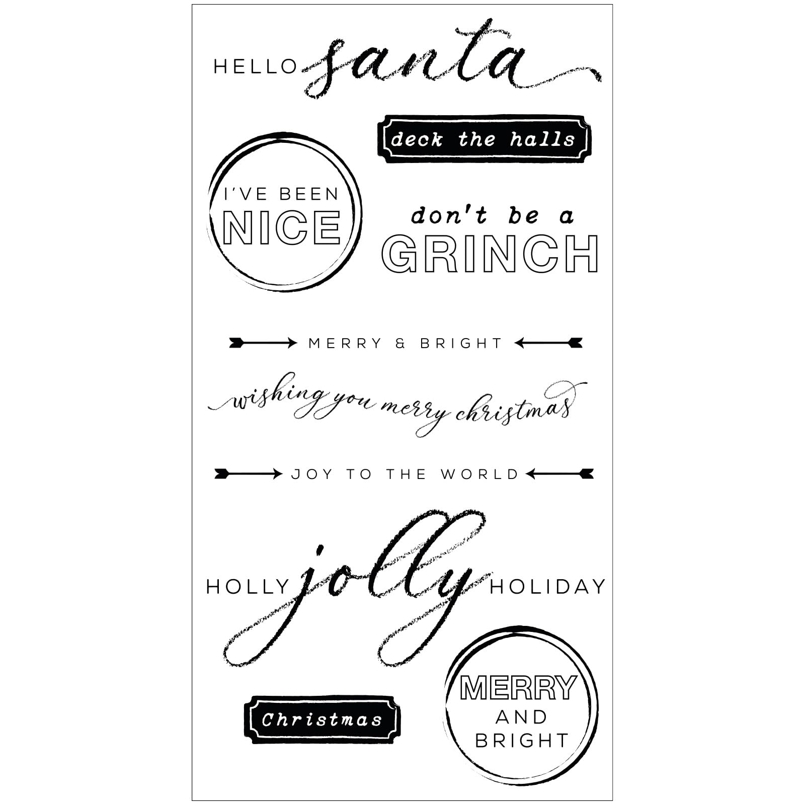 Sizzix Clear Stamps w/Framelits Die Jolly Sentiments by 49 and Market - Image 3