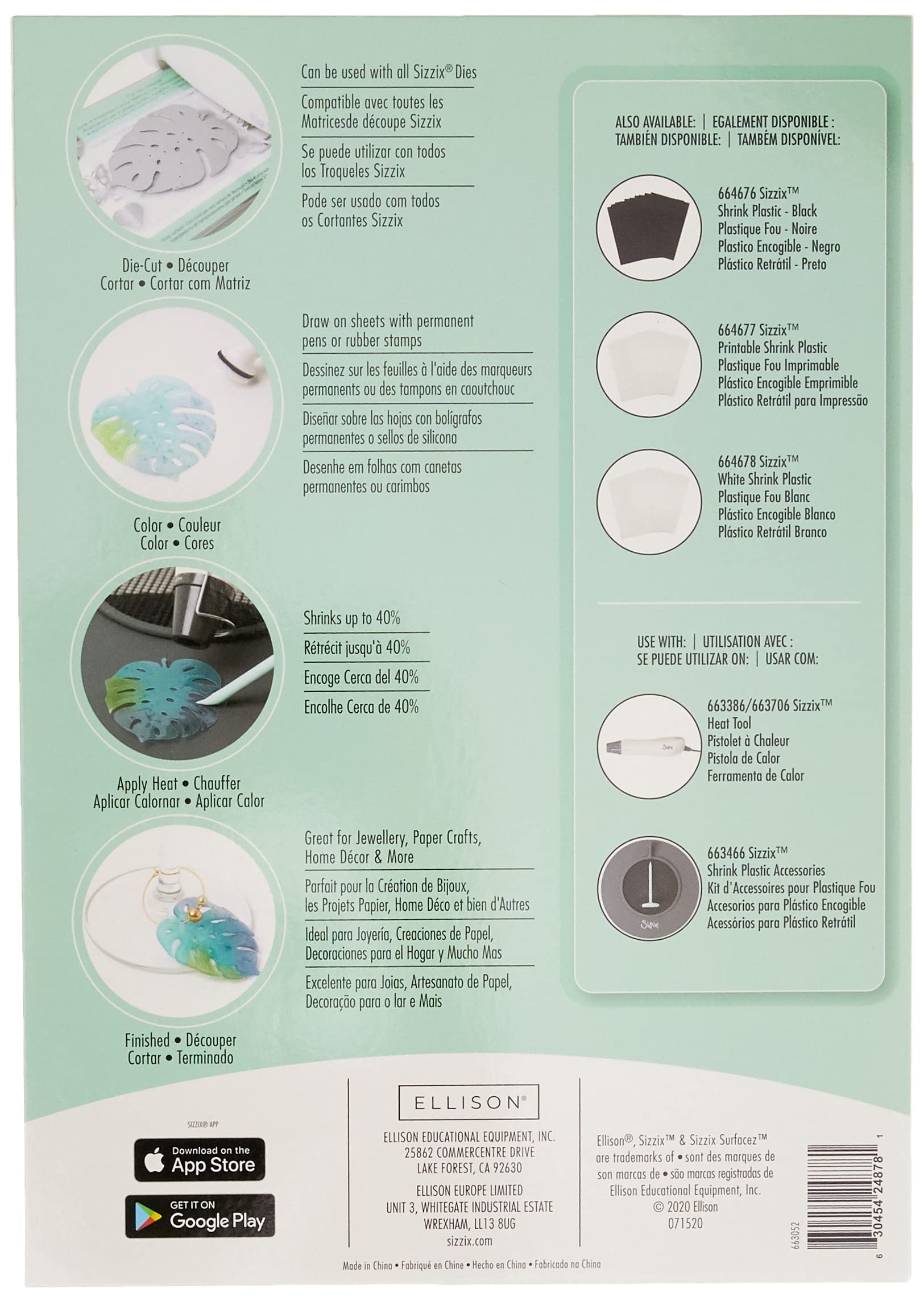 Sizzix Shrink Plastic 10PK (A4 Sheets) Surfacez-10PK , Frosted White, 10 Pack, 20.999999999999996 x 7.3 x 1 cm, Die Cut, 20.999999999999996 x 7.3 x 1 cm - Image 4