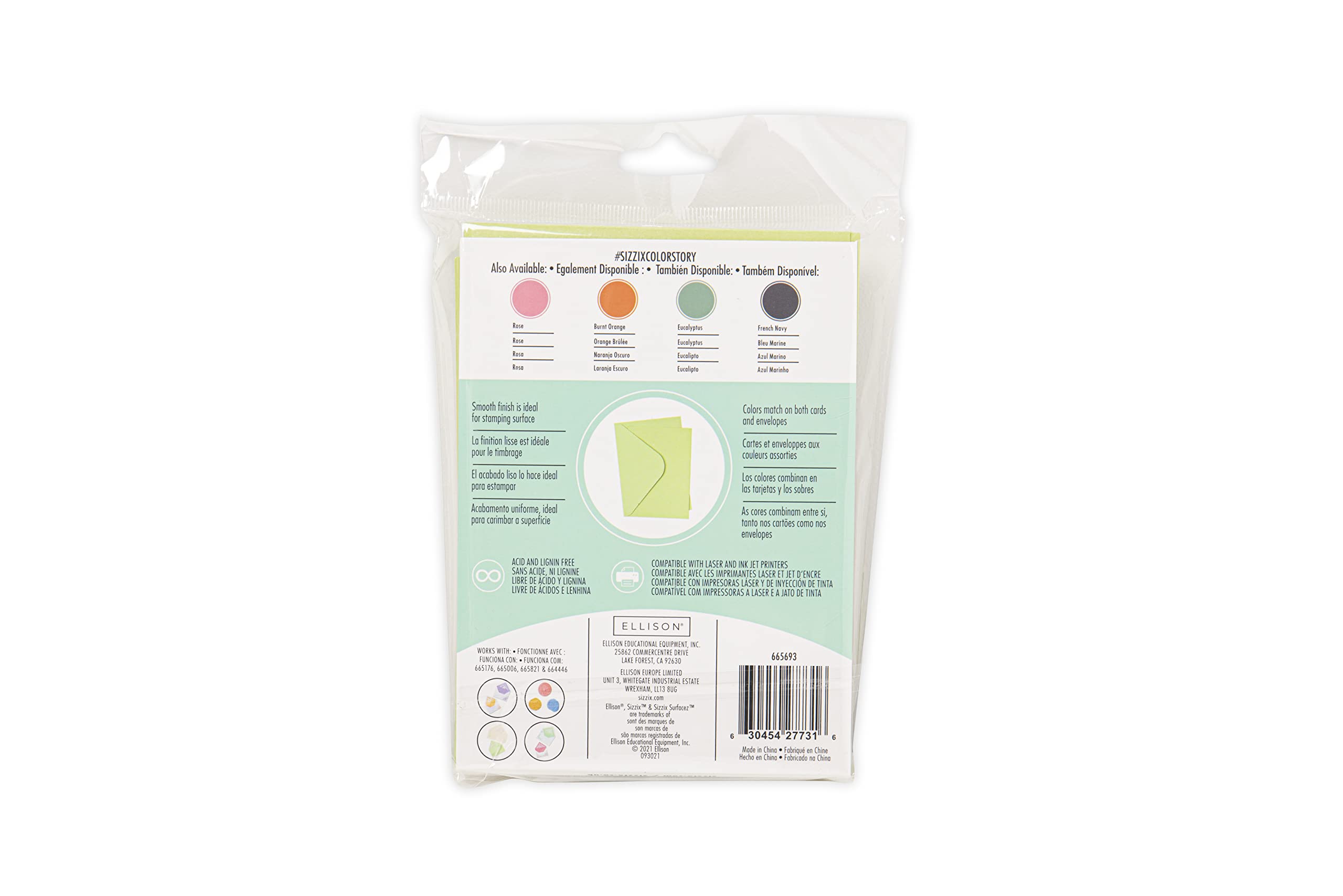 Sizzix Surfacez Card & Envelope Pack A6 Pear 10PK | 665693 |Chapter 2 2022, Multicolor - Image 3