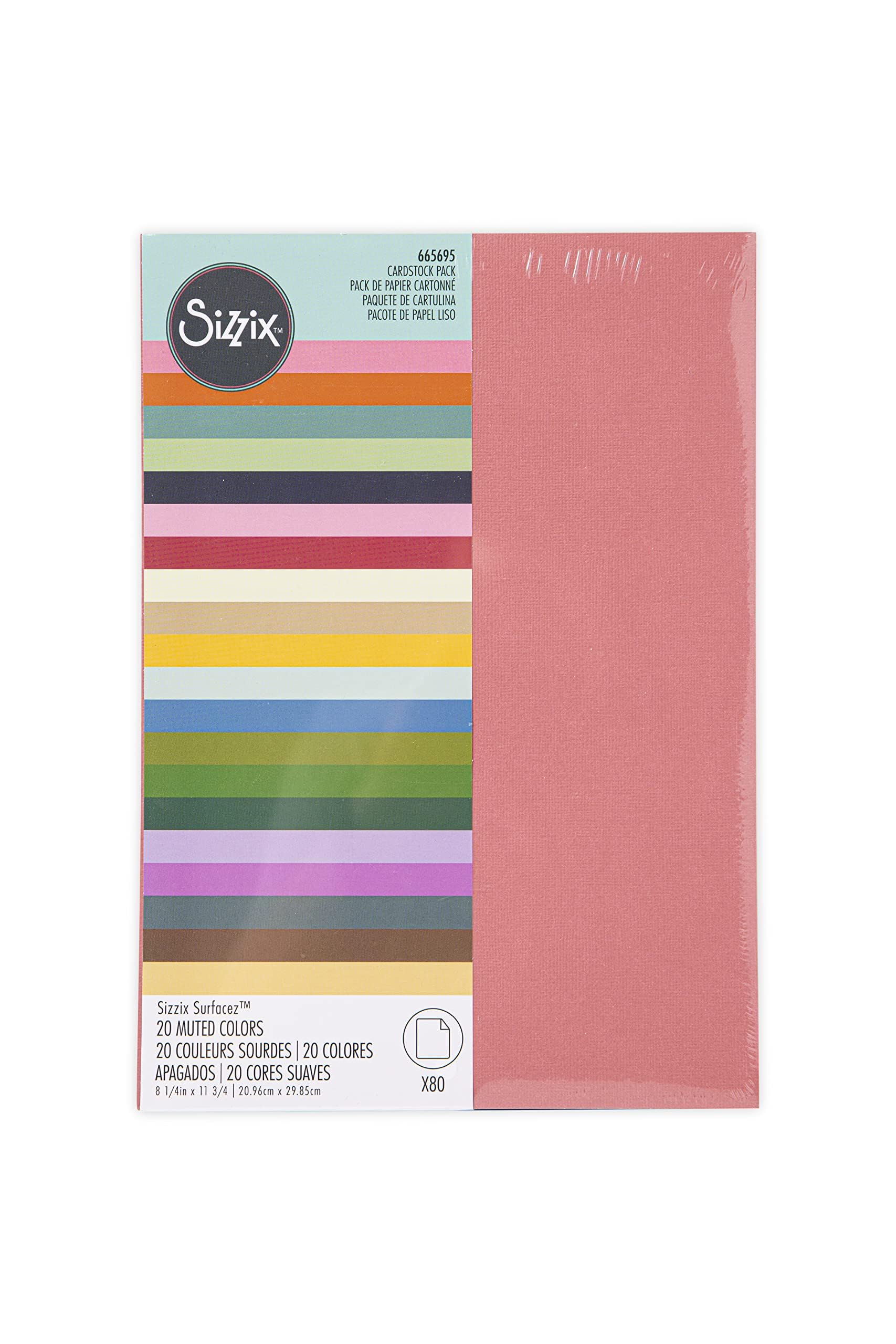 Sizzix Surfacez Cardstock 8 1/4" x 11 3/4" 20 Muted Colors 80Sh | 665695 |Chapter 2 2022 - Image 3