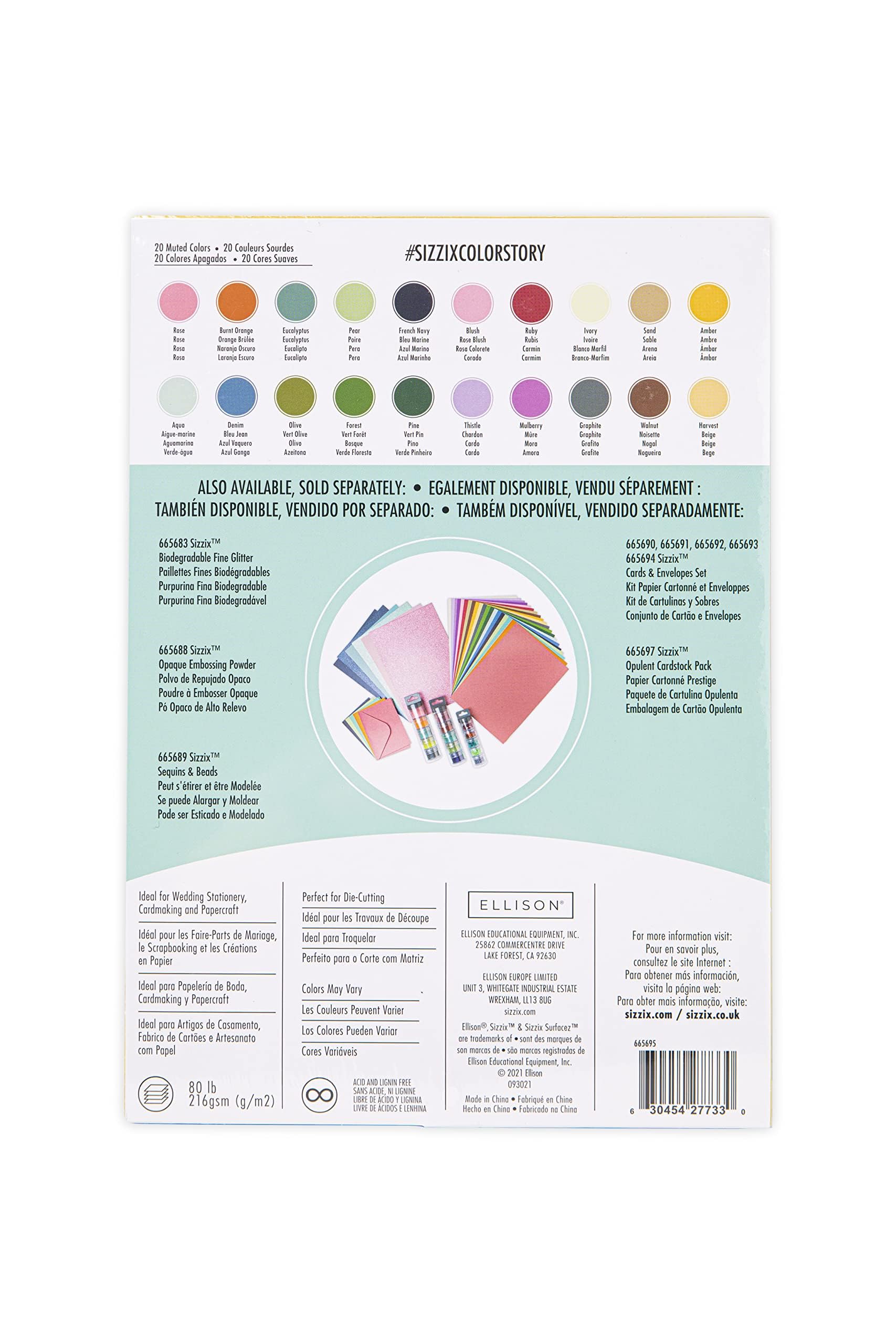 Sizzix Surfacez Cardstock 8 1/4" x 11 3/4" 20 Muted Colors 80Sh | 665695 |Chapter 2 2022 - Image 4