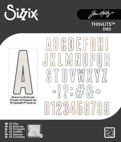 Sizzix Thinlits Die Set 43PK Alphanumeric Bulletin by Tim Holtz, 666281 - Image 3