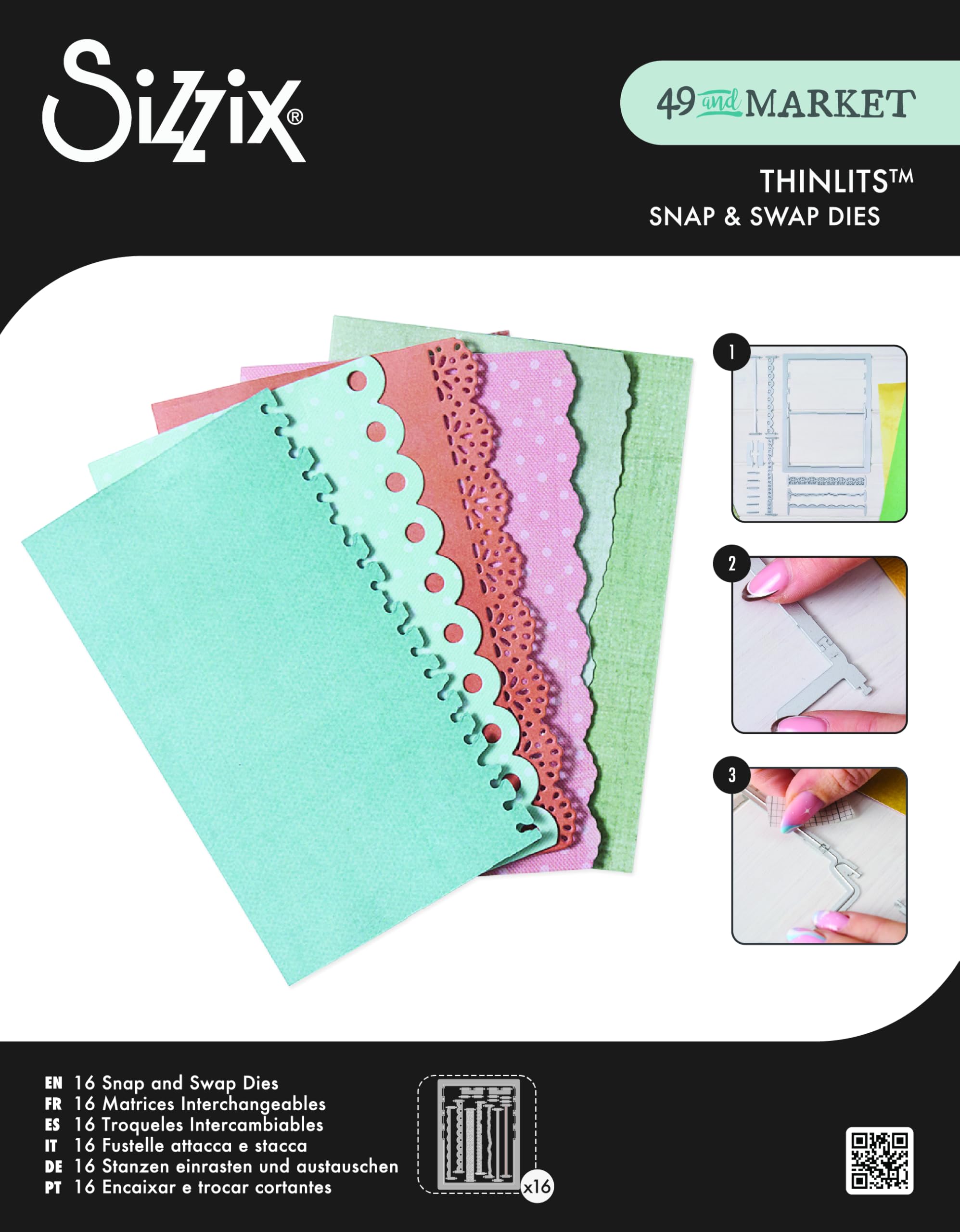 Sizzix Thinlits Die Set, Snap and Swap Journal Set by 49 and Market, 16 Cutting Dies - Image 3