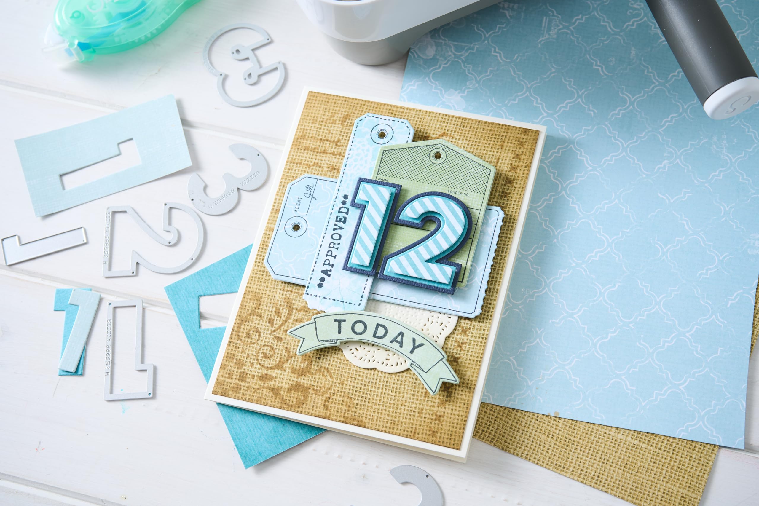 Sizzix Thinlits Die Set, This or that 2 inch Numbers by 49 and Market, 20 Cutting Dies - Image 4