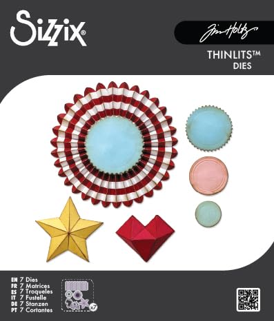Sizzix Thinlits Die Set, Vault Rosettes by Tim Holtz, 6 Cutting Dies - Image 3
