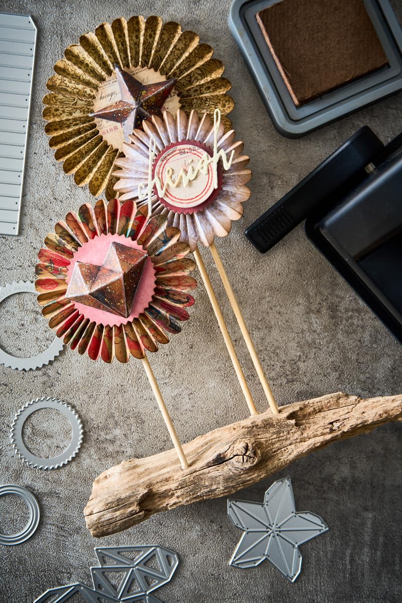 Sizzix Thinlits Die Set, Vault Rosettes by Tim Holtz, 6 Cutting Dies - Image 5